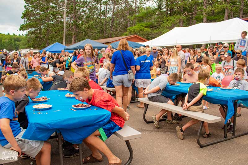 Blueberry Festival 2022 Pie Eating - Iron River Lions Club