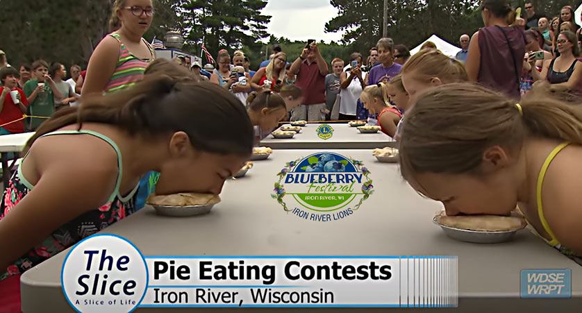 Blueberry Festival Pie Eating at Iron River WI