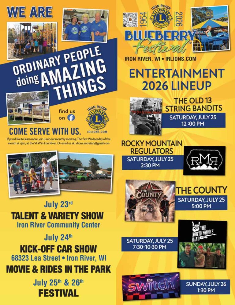 Iron River Lions Club, Blueberry Festival 2026