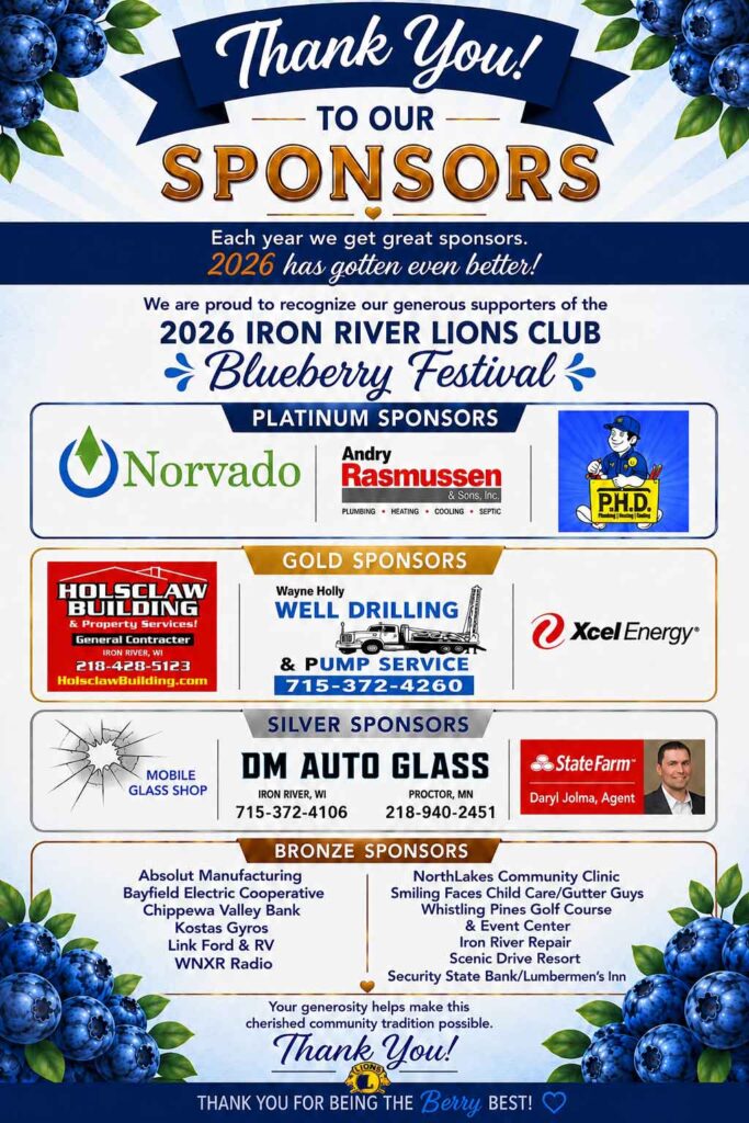 Sponsors for the 2026 BBF